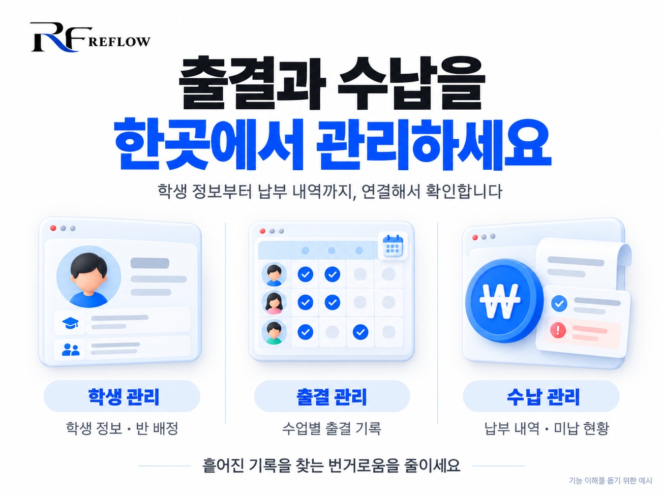 학원 출결·수강료 관리 상세 설명 1